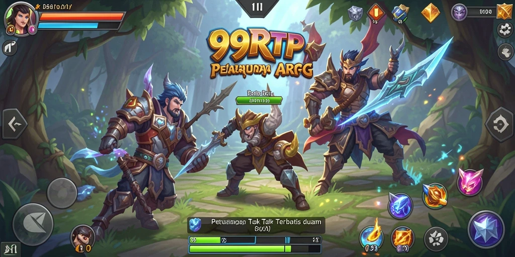 Screenshot gameplay ARPG dari 99RTP menampilkan pertarungan epik.