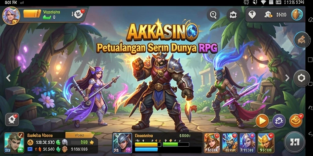 Gameplay AAKASINO yang menampilkan pertarungan taktis dan karakter menarik.
