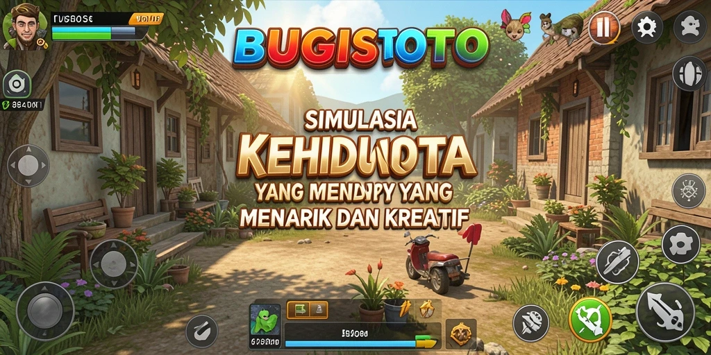 Tangkapan layar utama dari gameplay <strong>BUGISTOTO</strong> yang menunjukkan simulasi kehidupan yang imersif.