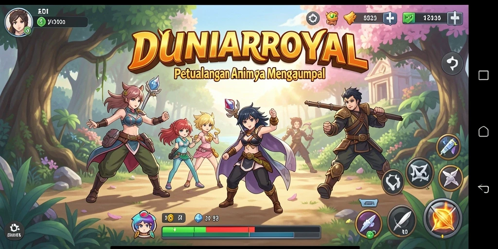 Tampilan gameplay DUNIAROYAL yang menarik dan penuh warna.