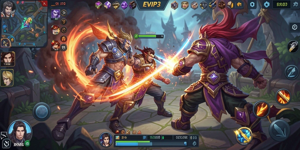 Gameplay menarik dari EVIP3 menampilkan pertarungan epik dalam arena MOBA.