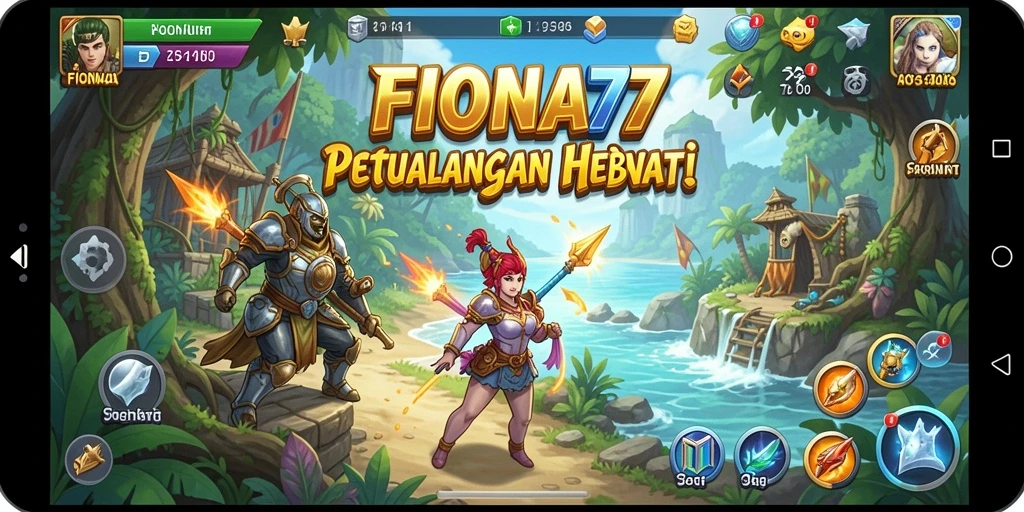 Tampilan gameplay yang menampilkan petualangan seru di FIONA77.