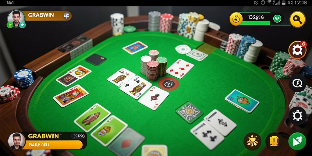 Screenshot gameplay GRABWIN menampilkan momen seru bermain Gaple.