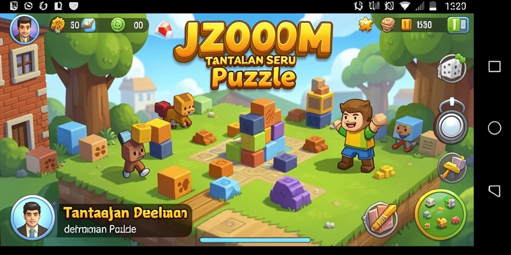Tampilan gameplay J200M yang seru dan menantang dalam puzzle.