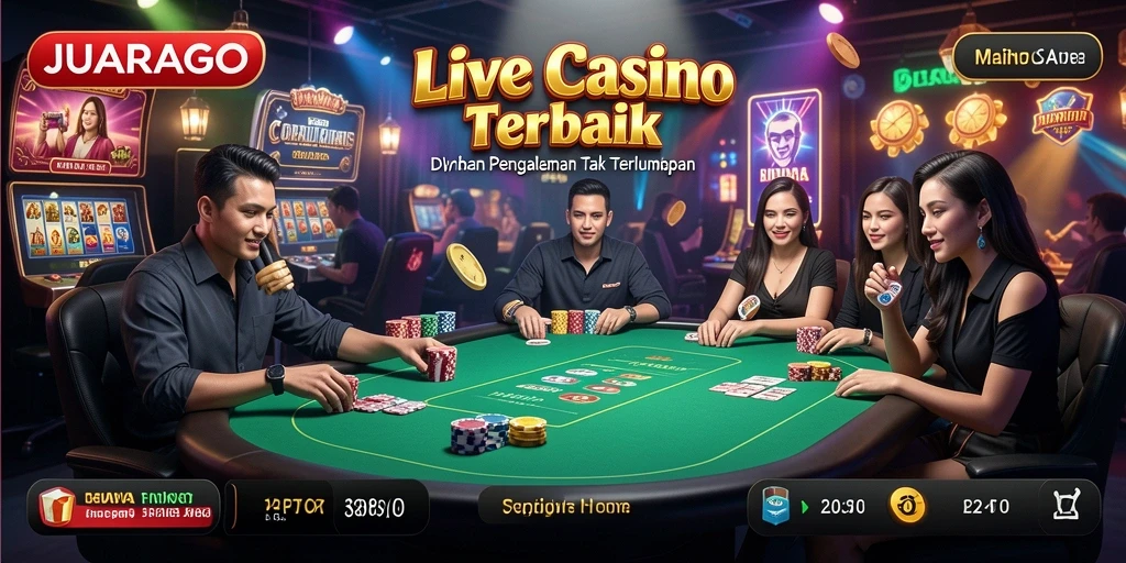Tampilan gameplay JUARAGO yang menampilkan dealer langsung dan permainan yang menarik.