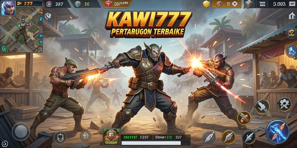 Tampilan gameplay KAWI777 yang mendebarkan dalam pertempuran Battle Royale.