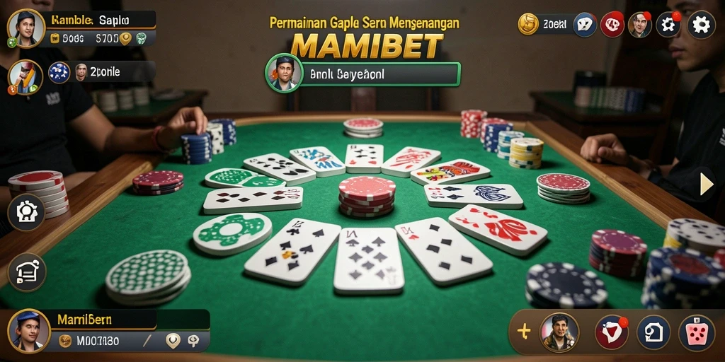 Tampilan gameplay Gaple di MAMIBET yang menyenangkan.