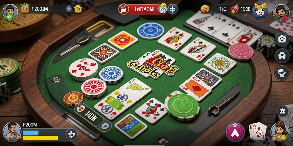 Tampilan gameplay Gaple yang seru dan mengasyikkan.