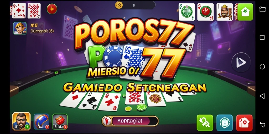 Screenshot gameplay seru dari POROS77 di tengah permainan Domino.