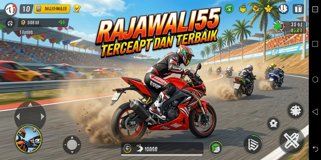 Tampak aksi balapan motor seru di RAJAWALI55.