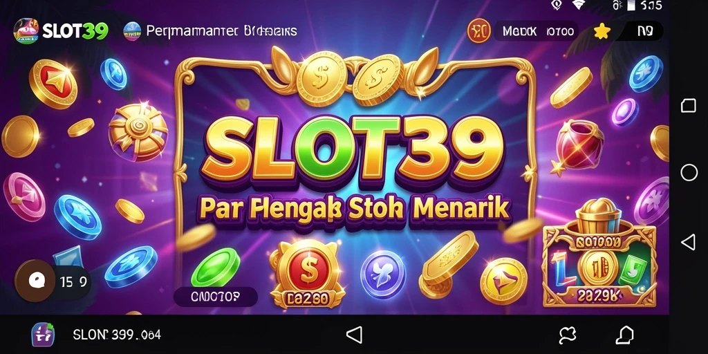 Screenshot gameplay SLOT39 yang menunjukkan simbol slot yang berkilau.