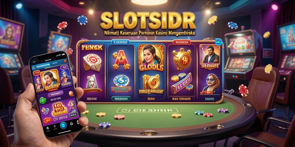 Screenshot SLOTSIDR menampilkan gameplay kasino yang menarik dan penuh warna.