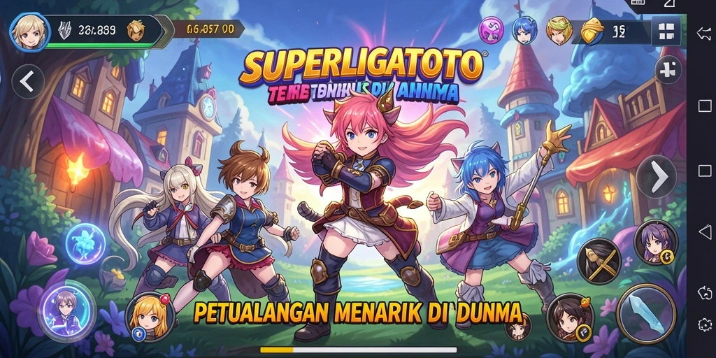 Tampilan gameplay <strong>SUPERLIGATOTO</strong> yang menakjubkan dan penuh warna.